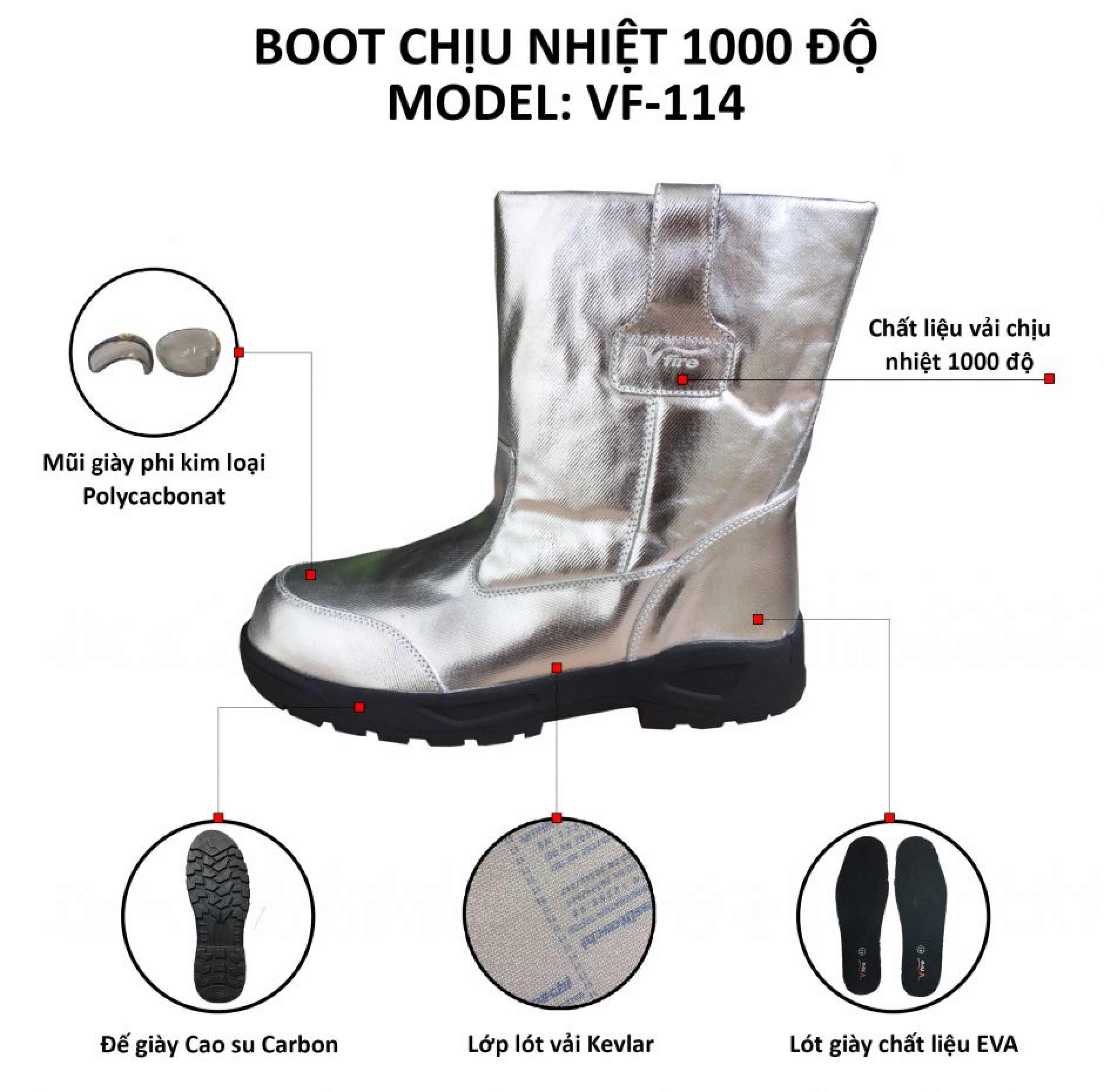 Boot Vfire chịu nhiệt 1000 độ C